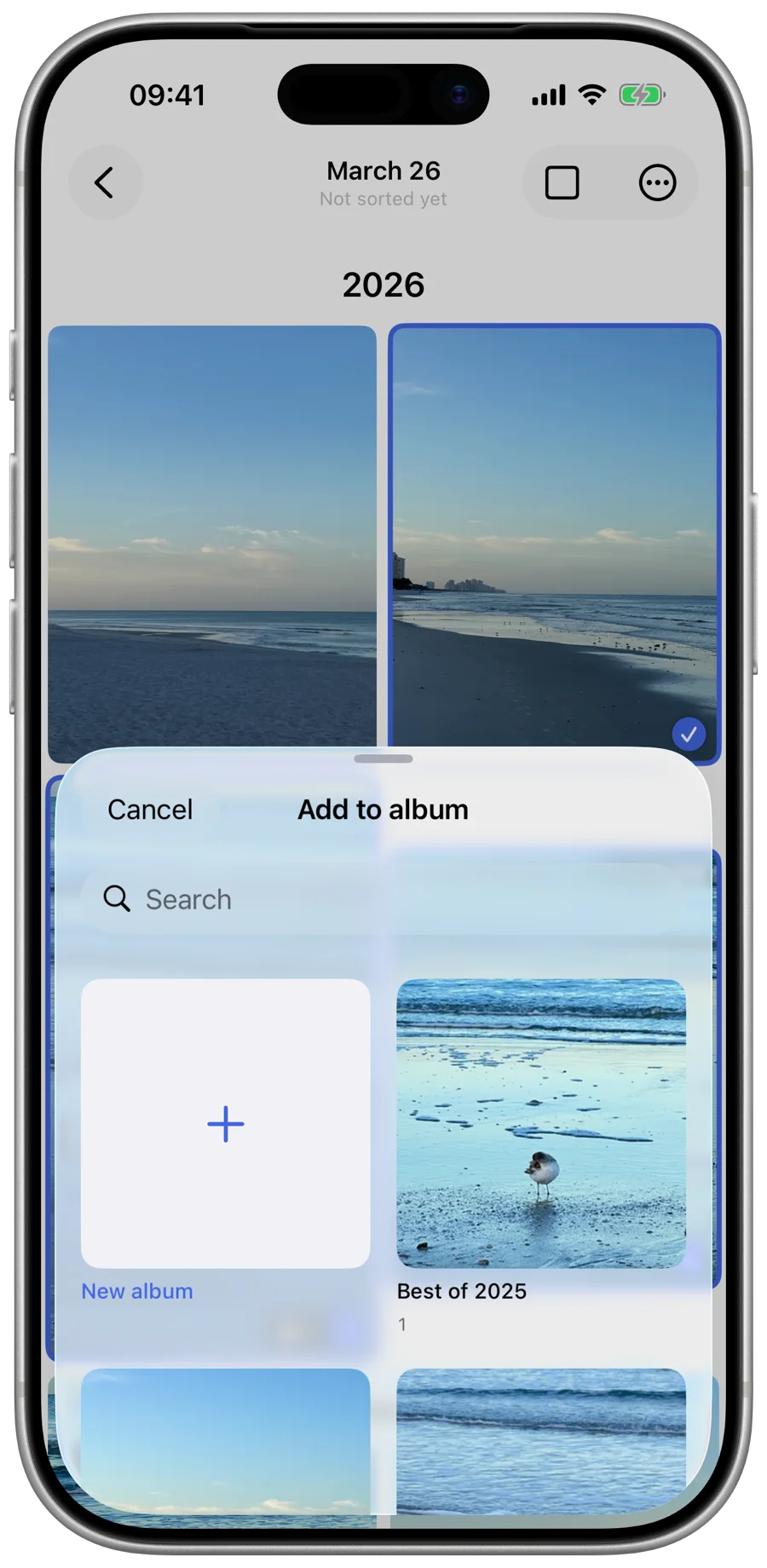 Add photos to an album