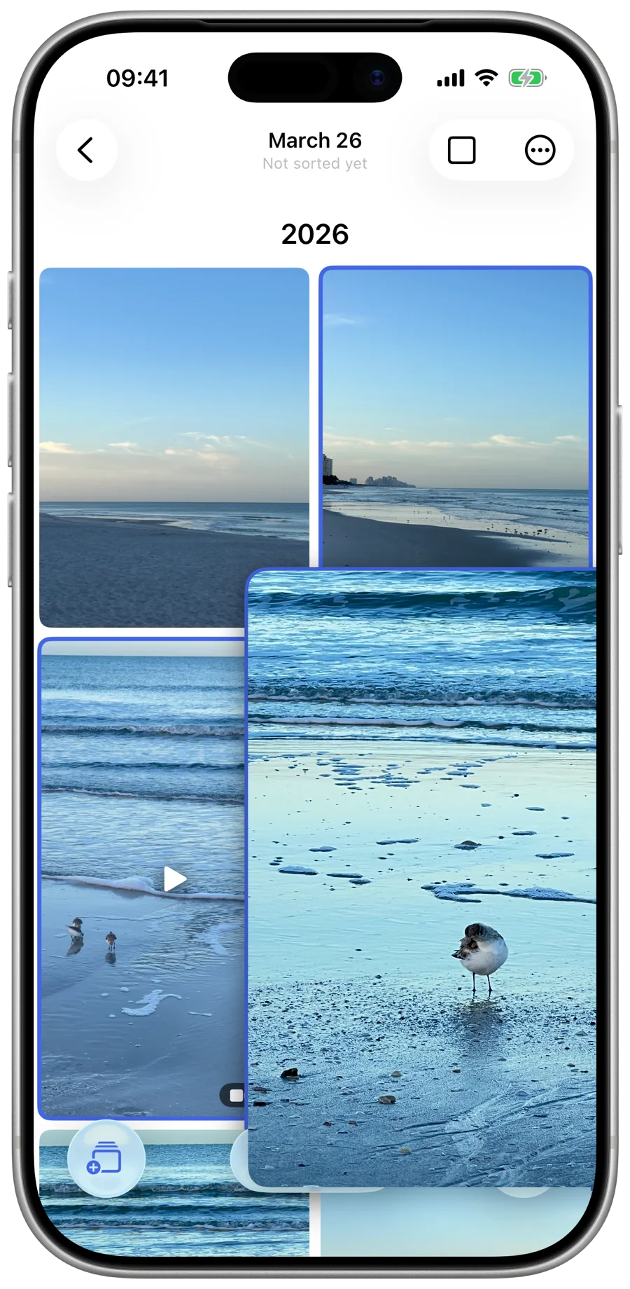 Pinch to zoom into a photo